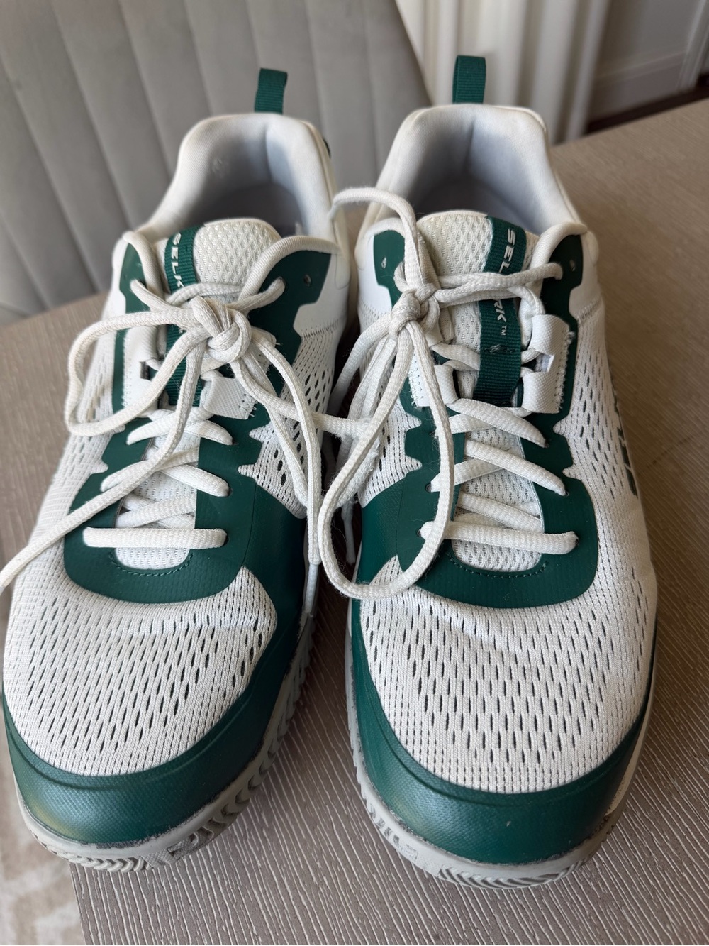 Men's Selkirk Athletic tennis pickleball Sneakers in White and Forest Green